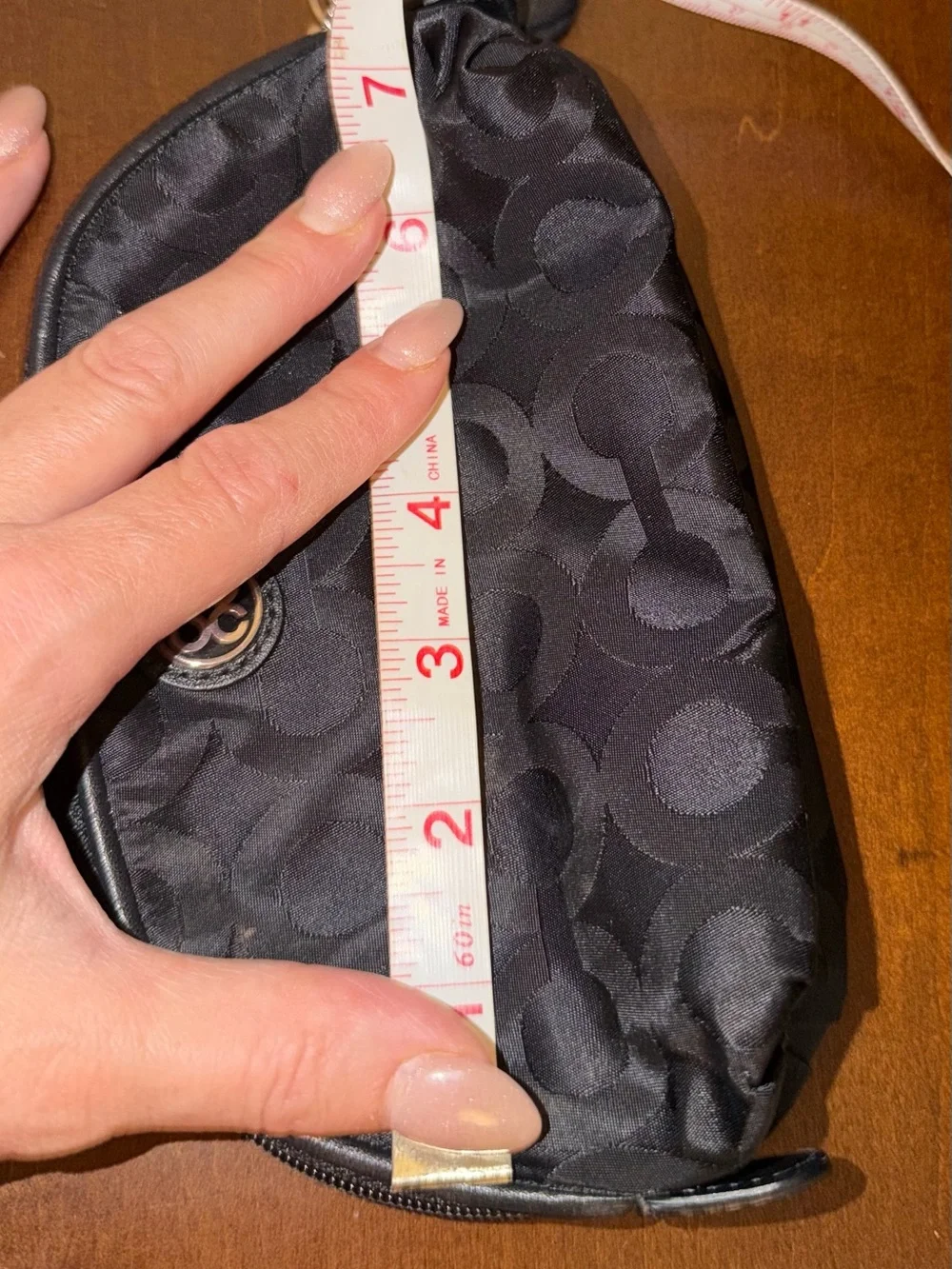 Coach Black Signature Jacquard Cosmetic Pouch
